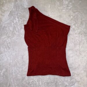 Free People Rust Red Orange One-Shoulder Adjustable Tie Top Size XS